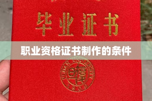 红岗职业资格证书制作的条件